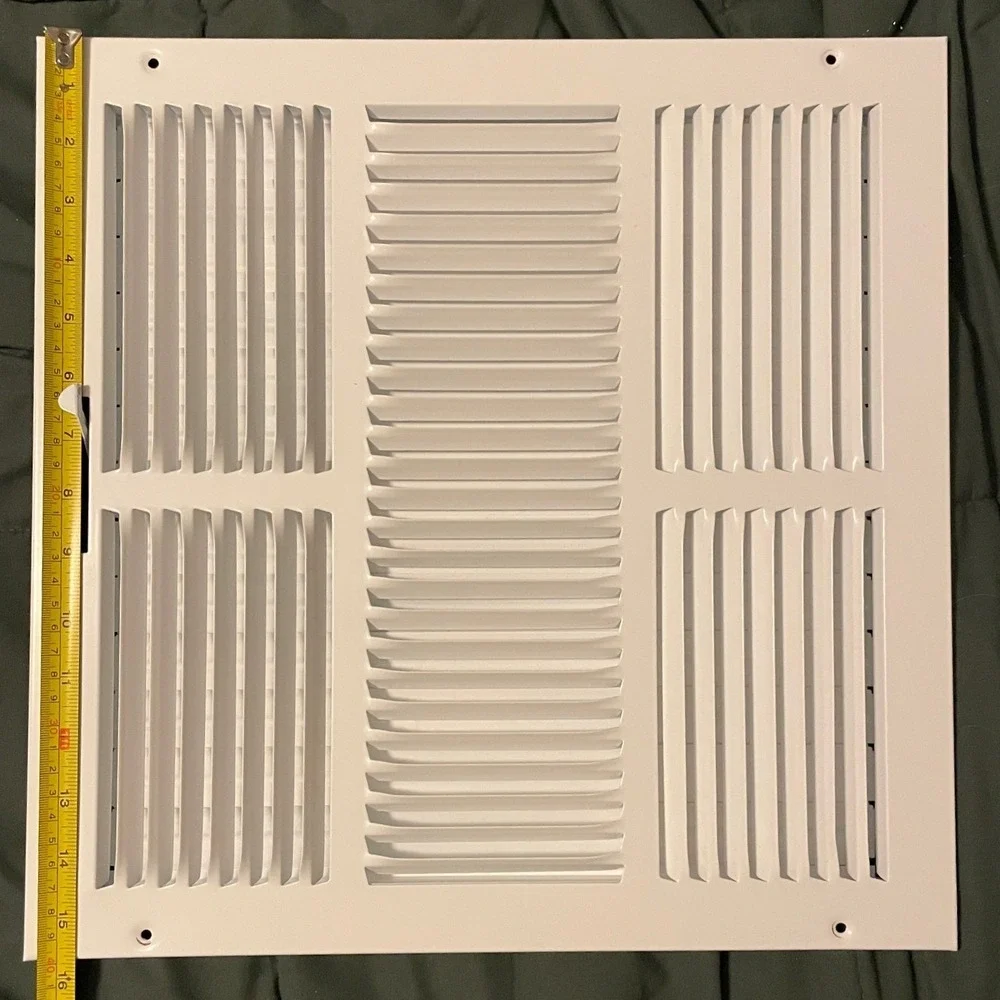 14x14 (in) White HVAC Ceiling Vent Diffuser Grill Cover Air Condition Louvered - Picture 2 of 5